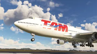 Impossible landing Boeing 747 TAM Airlines at Logan International Airport - MFS2020