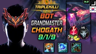 Cho'Gath Bot Build Hextech Rocketbelt Electrocute - LOL KR GrandMaster Patch 14.9