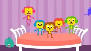 пять маленьких обезьян | детская песня | детская рифма | Five Little Monkeys | Video For Kids