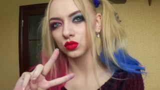 Перевоплощение в Харли Квинн   Harley Quinn makeup tutorial Suicide Squad