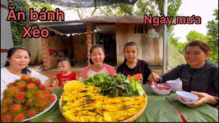 Một ngày đổ Bánh Xèo ăn cùng cả nhà, Bối vui vì lần đầu được ăn bánh xèo #ngocmaivlog