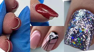 Скрученные ногти 😱 Очень арочный ноготь 💅 Дизайн на квадрат 💅 Геометрия