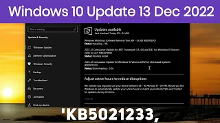 Windows 10 Cumulative Update KB5021233 - 13 December 2022 | Download and Install 22H2 - 19045.2364