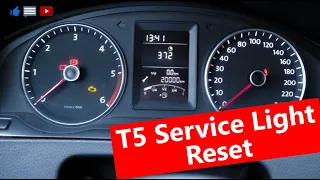 VW T5 service light reset - How to