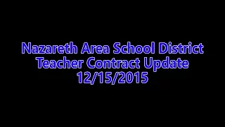 Nazareth Area School District Teacher Contract Update - 12/15/2015