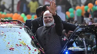 PM Modi holds mega roadshow in Delhi, arrives at NDMC Center for BJP's National Executive meeting