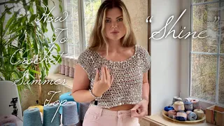 ВЯЖЕМ СИЯЮЩИЙ ТОП КРЮЧКОМ: РЕГЛАН «SHINE» / ЭКСКЛЮЗИВ!!!✨✨✨/ HOW TO CROCHET SUMMER TOP