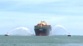 World's largest containership calls at east China harbor