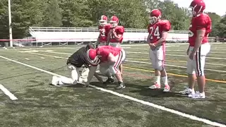 Football Offensive Line - Proper Stance