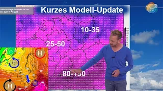 Kurzes Modell-Update: Starkregen im Süden. Mittelfristig viel Regen im Alpenraum. Keine Hitzewelle.