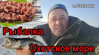 Рыбалка в охотском море. Поймали рыбы. Пожарили мясо. о.Сахалин.