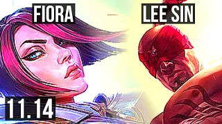 FIORA vs LEE SIN (TOP) | Rank 4 Fiora, 8 solo kills, 300+ games, Dominating | KR Challenger | v11.14