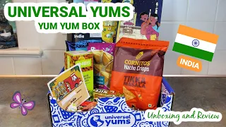 India UNIVERSAL YUMS Subscription Box Unboxing & Taste Test | July 2022 Yum-Yum Box