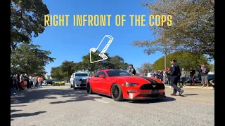 Mustang Does MASSIVE Burnout And Gets Pulled Over *MUST WATCH* | Cars And Coffee Miami February 2024