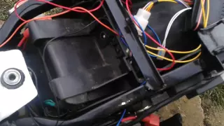 Motorbike alarm wiring setup with remote electric keyless start on a skyjet 125-23