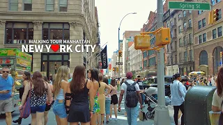 [4K] NEW YORK CITY - Lower Manhattan Summer Walk, SOHO & Broadway, NYC, Travel, USA