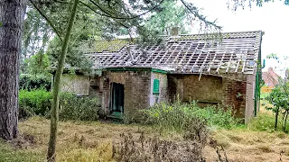 Abandoned house with out buildings frozen in time Norfolk Great Yarmouth