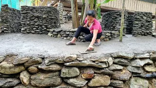 The girl built an additional stone barn on the farm & Green forest life - Lý Thị An