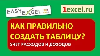 Правильно создаем таблицы в Excel. Учет расходов и доходов