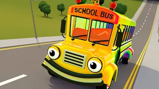 Wheels On The Rainbow Bus | Classic Nursery Rhymes for Kids Songs | Gecko's Garage Bus Cartoon