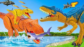 Last Blockbuster T rex Attack | T-rex Chase | Jurassic World 4 Dinosaur Movie | Dinosaur | Red Dino