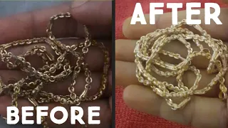 HOW TO CLEAN ARTIFICIAL JEWELRY AT HOME//POLISHING GOLD COVERING JEWELRY AT HOME