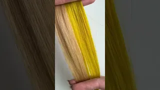 Yellow dye over 5 levels of hair! #shorts #hairdye