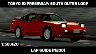 Gran Turismo Sport - Daily Race Lap Guide - Tokyo Expressway South Outer Loop - Nissan 180SX (N200)