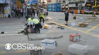 Hong Kong anti-government protester shot, another set on fire