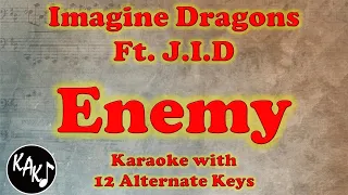 Enemy Karaoke - Imagine Dragons ft J.I.D Instrumental Lower Higher Female Original Key