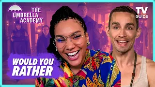 The Umbrella Academy Cast Plays Would You Rather | Tom Hopper, Emmy Raver-Lampman, Robert Sheehan