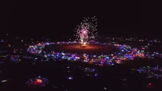 Drone View of Burning Man 2016 Man Burn
