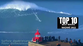 LAS MEJORES 10 OLAS DEL SWELL en NAZARE XXL 2022 ( MEJOR EXPERIENCIA UTILIZAR AURICULARES 🎧)