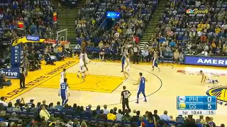 Stephen Curry Injury - Curry Injures Thigh | Philadelphia 76ers vs Golden State Warriors
