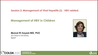 Management of HBV in Children | Manal El-Sayed, MD, PhD
