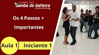 AULA 1 - Samba de Gafieira -Os 4 passos Iniciante + importantes do Samba de Gafieira+Dicas do abraço
