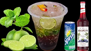 How to make the best mojito ! blueberry mojito recipe ! blueberries sprite mojito recipes