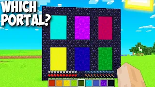 I can BUILD NEW NETHER PORTALS OF NEW COLORS in Minecraft ! RED, YELLOW, BLUE. GREEN PORTAL !