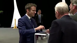 Macron casts vote in French presidential runoff