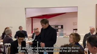 Tadao Ando at the opening of his exhibition at Centre Pompidou