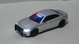 Greenlight 1/64 unmarked Dodge Charger R/T with working LED lights!!