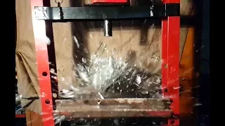 Experiment: Hydraulic Press VS Glass things in Slow motion (HUGE Explosions)