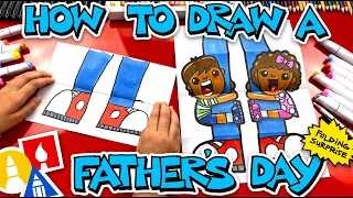 How To Draw A Funny Fathers Day Folding Surprise