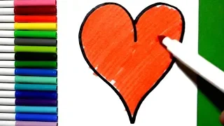 Coloring 10 Hearts - Drawing for Toddlers and Kids