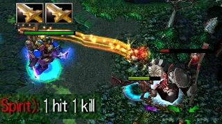 DOTA ALCHEMIST 2 DIVINE RAPIERS: 1 HIT = 1 KILL (RAMPAGE!)