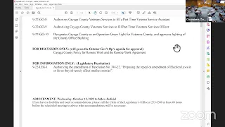 Cayuga County Committee Meetings - Judicial & Government Ops (September 14, 2022)