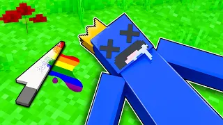 Who KILLED BLUE ROBLOX RAINBOW FRIENDS in Minecraft!