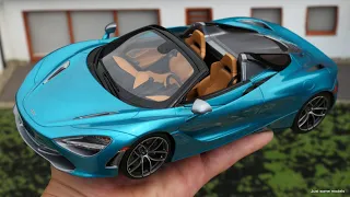 1:18 McLaren 720S Spider 2018, Belize blue - GT-Spirit [Unboxing]