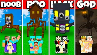 Minecraft Battle FAMILY HOUSE HEAD LIVING BUILDING CHALLENGE NOOB vs PRO vs HACKER vs GOD Animation