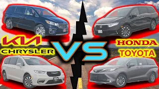 2021 Toyota Sienna vs 2021 Honda Odyssey vs 2021 Chrysler Pacifica vs 2021 Kia Sedona